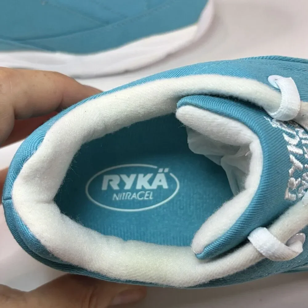 Ryka Catalyst Canvas Blue Women 8W Sneakers Walking Shoes Nitacel NIB Support